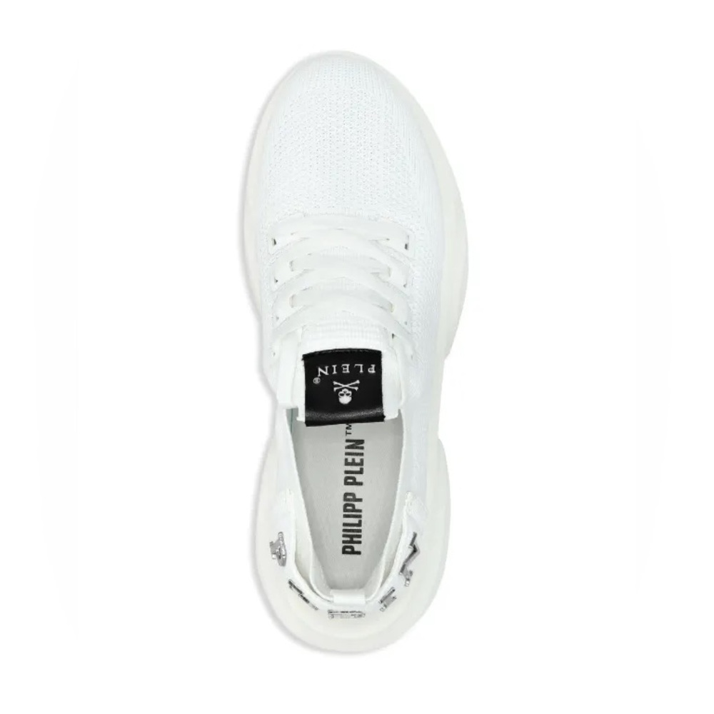Philipp Plein Runner Iconic White Knit Sneakers - Picture 3 of 5